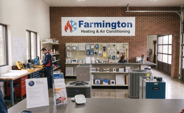 Certified HVAC technician performing repair in Farmington, MN